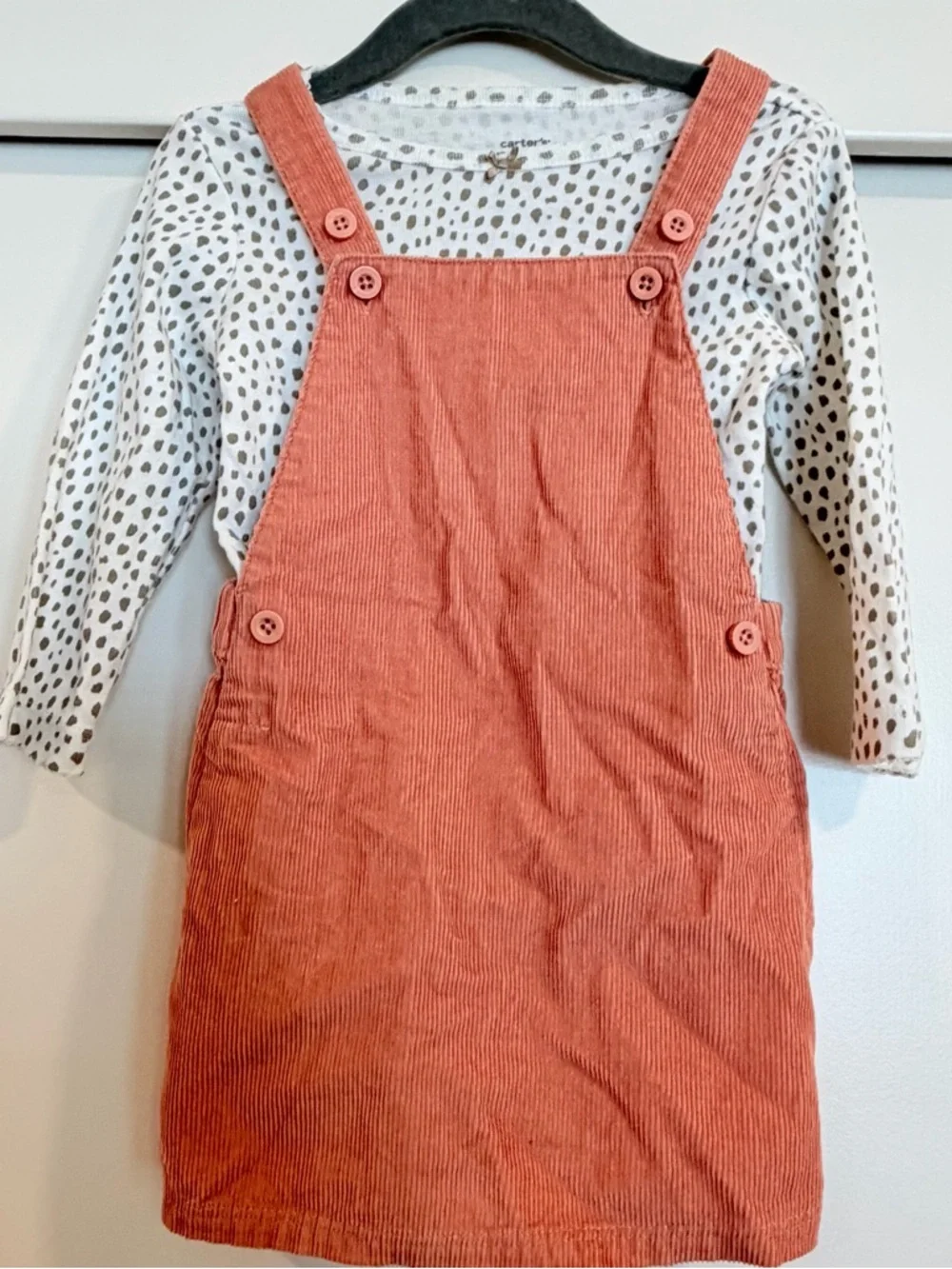 Carter's Orange Corduroy Pinafore Skirt‎ Dress
